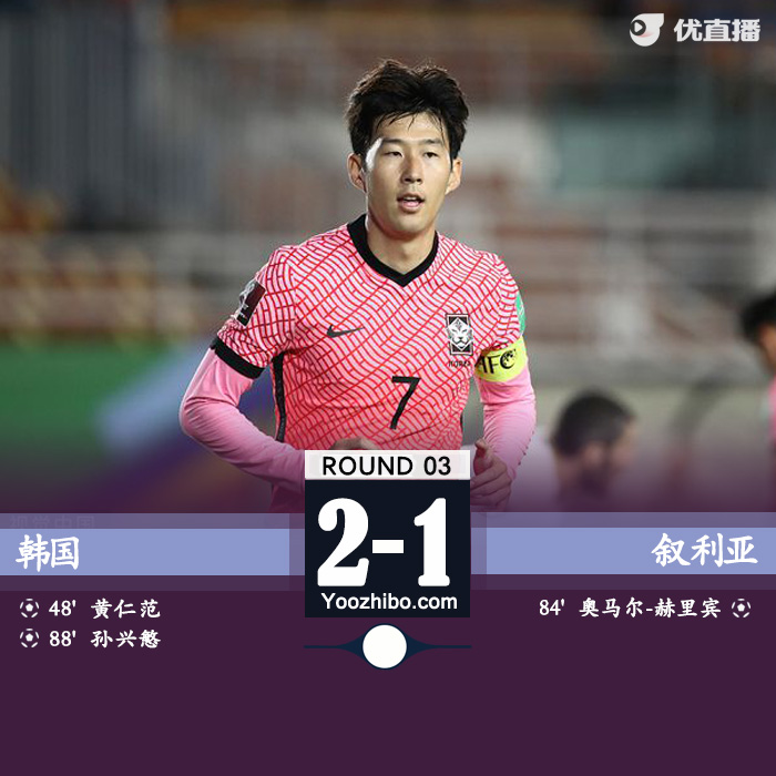 韩国2-1叙利亚 孙兴慜绝杀赫里宾模仿C罗庆祝