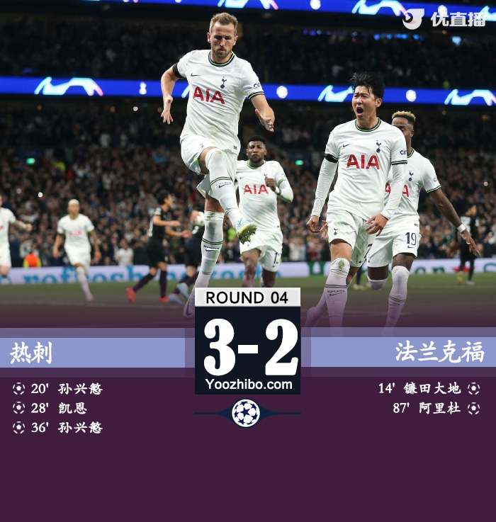 热刺3-2法兰克福