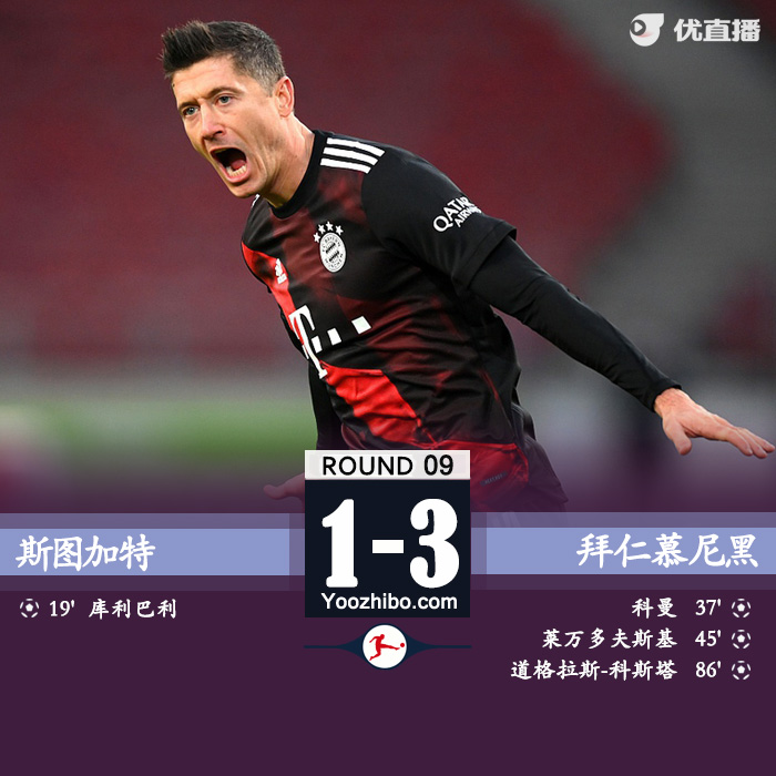 拜仁3-1逆转斯图加特